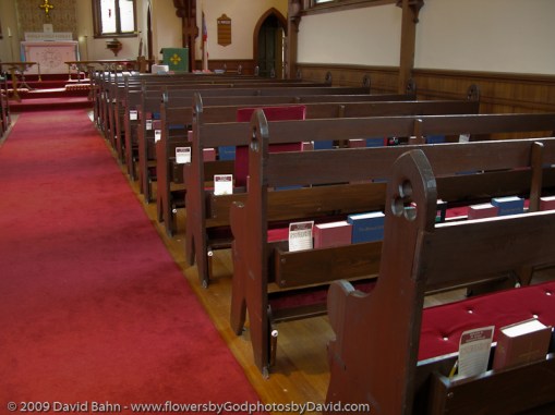 Nave and altar of Episcopal church in LaGrange, Texas