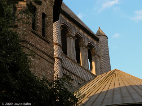 The west side of one of many churches in Charleston, SC