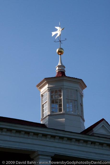 The cupola atop the main mansion at George Washington's home in Mount Vernon