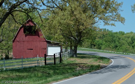 Barn Among the trees by the Road