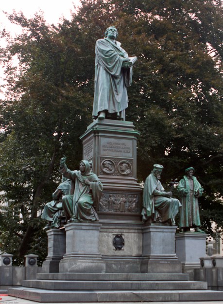 Martin Luther Statue at the Reformation Memorial in Worms, Germany