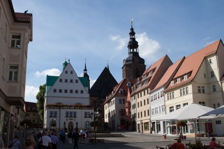 Eisleben Town Square where Martin Luther was born and where he died at the age of 62 years. 