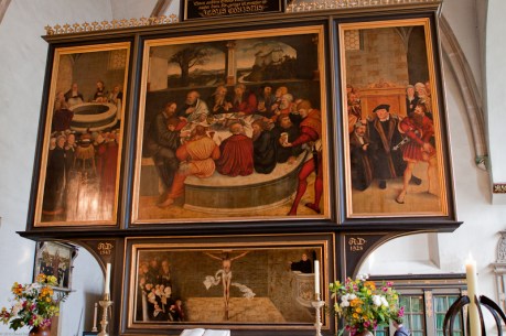 Cranach Altar Painting in City Church - Wittenberg, Germany - where Luther preached.