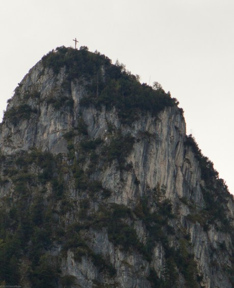 Crucifix atop a mountain overlooking Oberammergau, Germany Crucifix atop a mountain overlooking Oberammergau, Germany