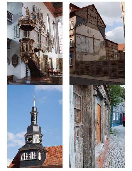 Images showing well-preserved and decaying buildings in Eisenach, Germany