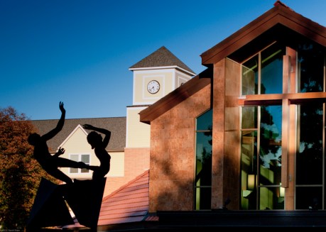 Statue, Clock Tower, & Cross