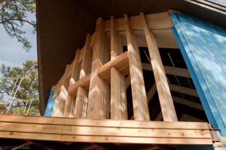 The cross above the commons of the worship center