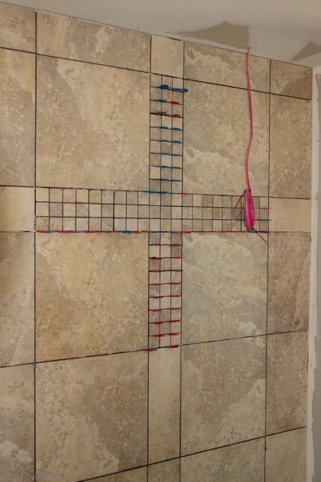 Cross Design in Tile Wall
