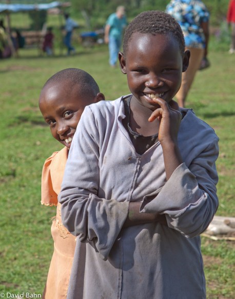 Two of the children who visited the free eye clinic and evangelistic center in Kilgoris, Kenya