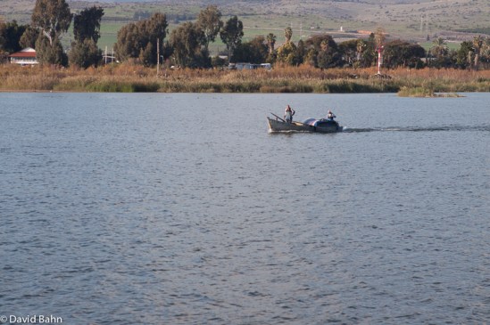 A small fishing boat on the Sea of Galilee