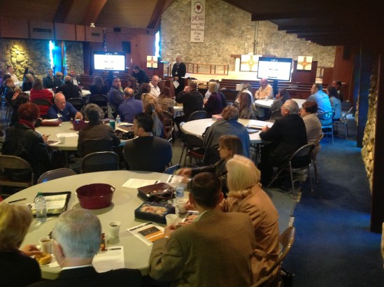 Current view of St. John sanctuary being used for adult Bible class