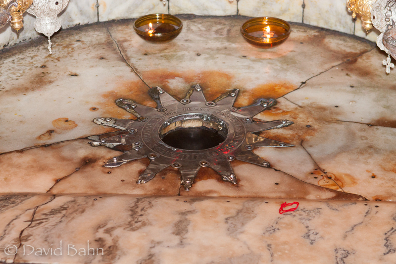 The star marks the "very spot" where Jesus was born! Even though it is not at all certain just where in Bethlehem Jesus was born, this site is considered to be the place by long-standing tradition. It is not terribly impressive, but neither was the manger in which Jesus was laid 2000 years ago.