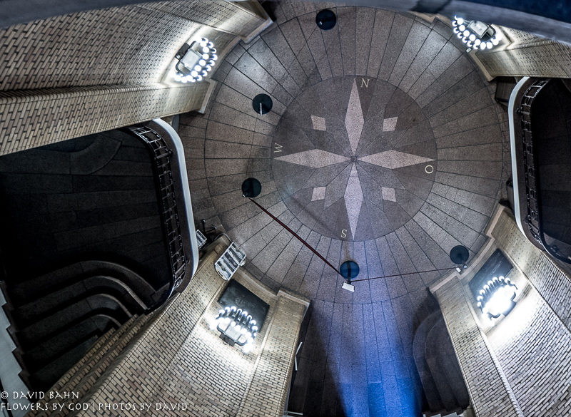 A view of the floor of the French Cathedral tower from about 1/3 of the way up